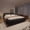 Black, variant on Queen Size Upholstered Platform Bed with Oversized Padded Headboard, Solid Pine Wood Frame with 20 Slats for Bedroom, No Box Spring Needed, Green