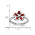 thumbnail image 4 of Sterling Silver Flower Ring with Red Enamel, 4 of 4