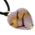 thumbnail image 3 of GlassOfVenice Murano Glass Heart Pendant - Lavender Gold, 3 of 4
