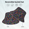 thumbnail image 2 of Yiaed Colorful Excavator Print Reflective Stripe Bucket Hat Unisex Funny Outdoor Fisherman Cap Beach Sun Hat, 2 of 5