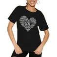 thumbnail image 3 of Anbech Heart Printed T-Shirt for Women Casual Graphic Junior Girls Short Sleeve Tee Tops with Crew Neck, 3 of 14