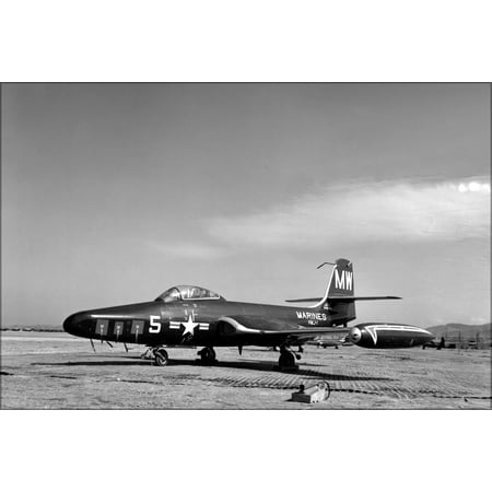 24"x36" Gallery Poster, U.S. Marine Corps McDonnell F2H-2P f-2 Banshee korean war