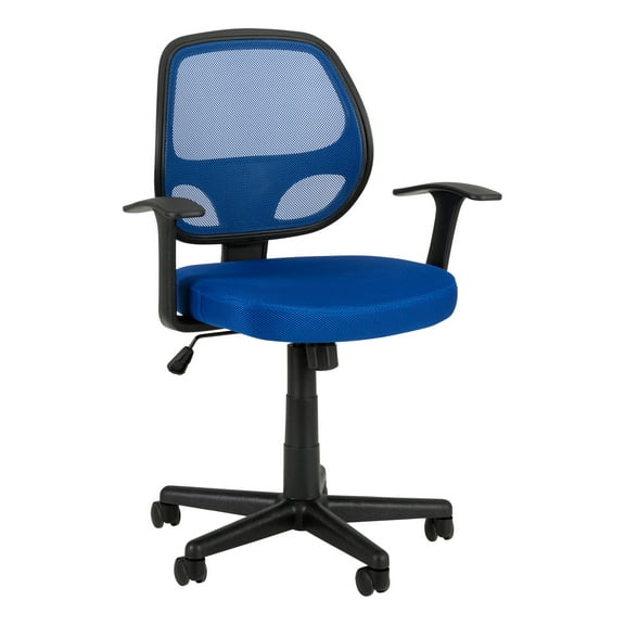 Norwood Commercial Furniture Mesh Mid Back Desk Task Chair with Tilt & Arms for Home, Office, Classroom, Gaming - Brilliant Blue