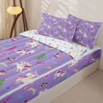 thumbnail image 3 of Metsweet Magic Horse Zipper Full Size Comforter Sets with Fitted Sheet and 2 Pillowcases, Cute Floral Rainbow Butterfly Zipper Bedding Set,4pcs, 3 of 6