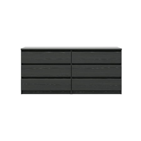 Tvilum Laguna 6 Drawer Double Dresser Black Walmart Com