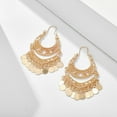 thumbnail image 3 of Grofry 1 Pair Hanging Earrings Vintage Sequin Tassel U-shaped Hollow Out Exquisite Stainless Anti-allergy Bohemian Ethnic Party Prom Dangle Earrings, 3 of 7