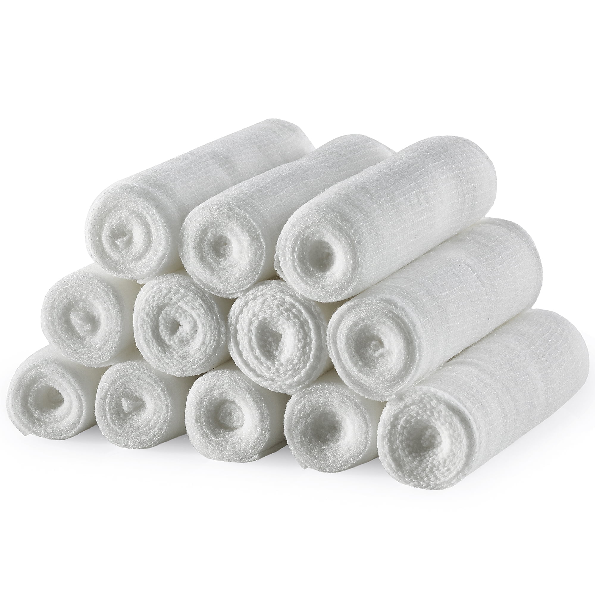 MEDca Gauze Bandage Roll 4" x 4.1 Yards, 12 Pack for Wound Care Dressing