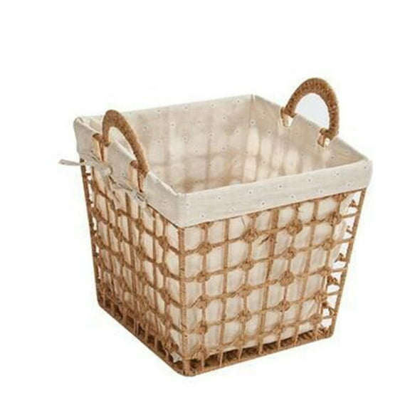 XYKA Handmade Rattan Woven Storage Basket Large Capacity Toy Snack and Clothes Organizer with Handle and Saving Design Perfect for Organization Elegant Wicker Fabric Laundry Basket