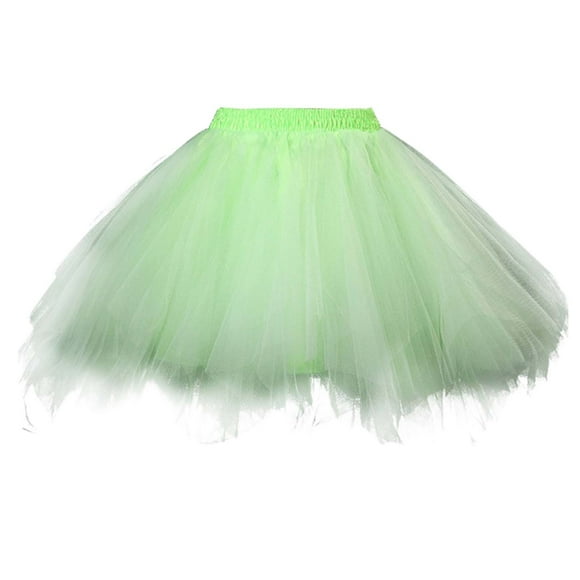 LUOGENLI Skirt Women's Tutu Skirt Mesh Party Dress Dress Elegant Wedding Gown Half Length Skirt Skirts for Women 2025 Grey Dressy Maxi Skirts for Women High Waist Light Green XL