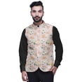 thumbnail image 1 of Atasi Floral Printed Wedding Jackets For Men Nehru Jacket Waist Coat For Festive Season-Large, 1 of 6
