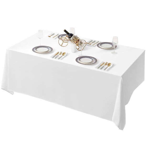 Mantel Surmente de poliéster blanco 228 x 335 cm para boda