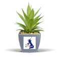 thumbnail image 1 of Britain Map Irland Flag Country UK Fake Pineapple Flower Pot Vase Mini Decor, 1 of 3