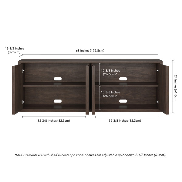 Savin Rectangular TV Stand for TV's up to 75" in Alder Brown