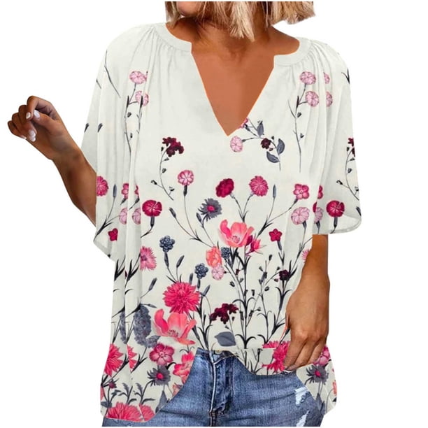 Blusa de manga tres cuartos con parte superior de un solo hombro para mujer Pompotops hkajfhjk474043