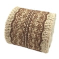 thumbnail image 4 of Rollo de cinta de arpillera para manualidades, cinta de lino con ribete de encaje para decoración de bodas, color café, 4 of 4