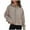 Gray, variant on Lindreshi Sweatshirts for Women Zipper Front Women's Solid Color Fashion Pocket Sweatshirt Loose Fitness Zipper Hooded Casual Sweater