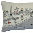 thumbnail image 4 of 24" White Paris Daylight Skyline Lumbar Decorative Pillow, 4 of 6
