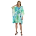 thumbnail image 5 of Bimba Printed Caftan Gown Maxi Robe Dress For Women Beachwear Short Swimsuit Cover Up, 5 of 7