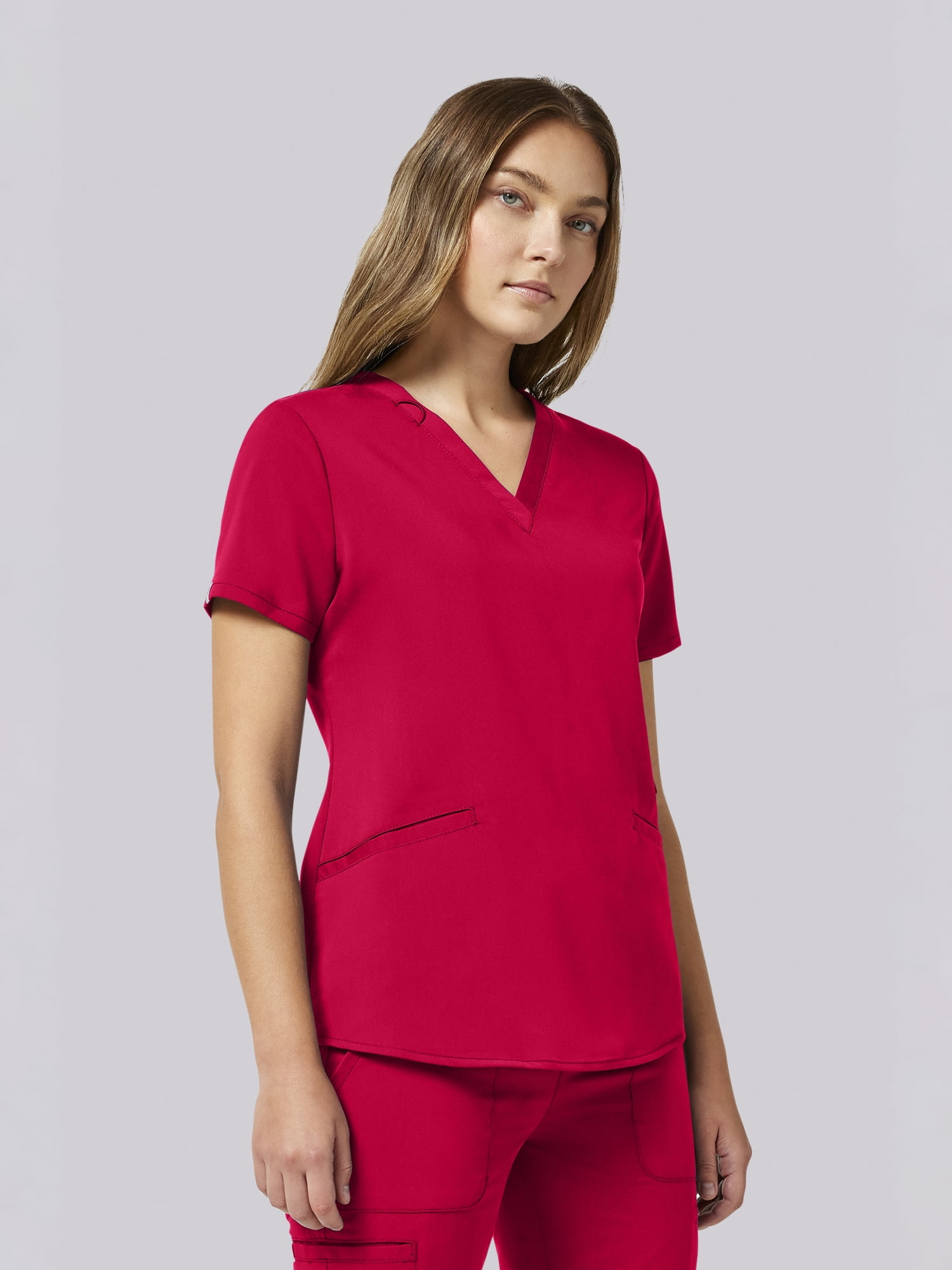 Scrubstar Ultimate Women’s Antimicrobial Welt Pocket V-Neck Scrub Top, Sizes XS–3XL