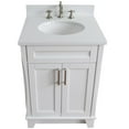thumbnail image 5 of Bellaterra Home 400700-25-WH-WEO 25 in. Single Oval Sink Vanity with Quartz Top, White, 5 of 11