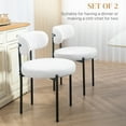 thumbnail image 4 of HOMCOM Dining Chairs Set of 2 Kitchen Chairs with Steel Legs, Cream White, 4 of 10