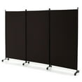 thumbnail image 1 of Costway 3-Panel Folding Room Divider 6Ft Rolling Privacy Screen withLockable Wheels Brown, 1 of 9