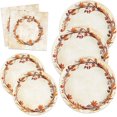 thumbnail image 6 of DAZLUTE 200 Pcs Fall Paper Plates and Napkins,Harvest Party Paper Plates , Maple Leaves Thanksgiving Party Supplies, Disposable Dinnerware Set, 6 of 9
