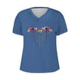 thumbnail image 4 of ATOYSOY Women's Summer Saving Heart Shape Graphic Tees Causal Workout Comfy Regular Fit Trendy Retro V Neck Pullover Loose Tops Short Sleeve T Shirts for Girls Blue XL, 4 of 4