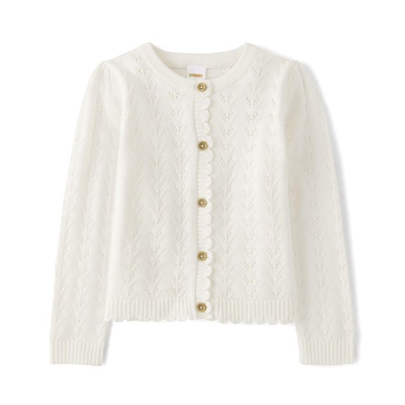 Jersey tipo cárdigan Gymboree para niños pequeños, manga larga, clásico, blanco, 5T