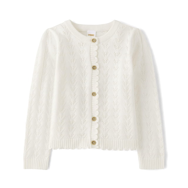 Jersey tipo cárdigan Gymboree para niños pequeños, manga larga, clásico, blanco, 5T