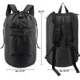 thumbnail image 2 of Fusion  Laundry Bag Backpack w Adjustable Shoulder Straps College Dorm Essentials w Drawstring Closure for Travel Camp Heavy Duty Laundry Backpack Portable w Handle Xlarge Black, 2 of 6