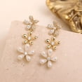 thumbnail image 6 of DESIGNICE Gold Flower Dangle Drop Earrings for Women Dainty 14K Gold Plated Hypoallergenic Spring Floral Prom Earrings Fashion Outfit Accessories Jewelry Gift, 6 of 7