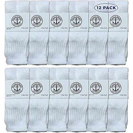 

12 Pack of SOCKS NBULK 26 Inch Wholesale Women s Tube Socks Women s Cotton Referee Sport Socks Size 9-11 (White 12)