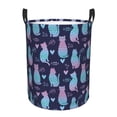 thumbnail image 1 of Balery Silhouette Cats Cesta de ropa redonda con asas, impermeable, independiente, para ropa, juguetes, dormitorio y familia-Medium, 1 of 6