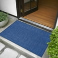 thumbnail image 5 of Dark Blue 2x3 Door Mat Rug, Farmhouse Burlap Solid Color Blue Modern Linen Texture Non-Skid Rubber Backing Large Rectangle Rugs - Living Room Bedroom Home Office, Indoor Floor Carpets Washable Rug, 5 of 9