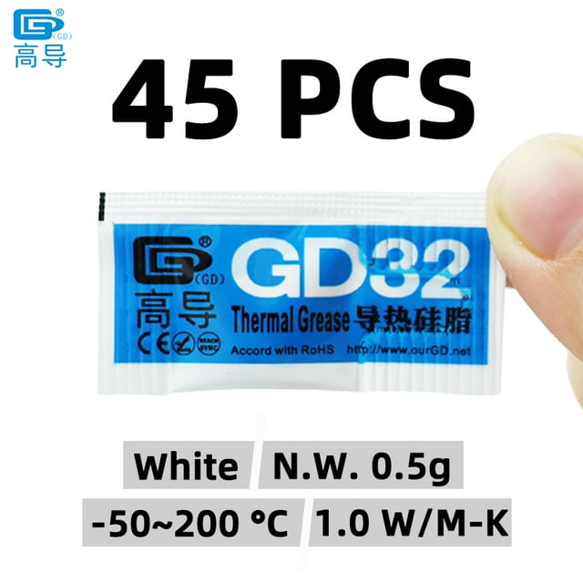 900 007 Thermal Conductive Grease Paste Silicone Plaster Heat Sink Compound Gray White For Cpu Computer GPU Cooling PS5 MB05 GD32-MB05 0.5g-45PCS