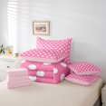 thumbnail image 6 of Homewish Teens Female Men Polka Dots Twin Bedding Sets 7-Piece,Pink White Bedding Comforter Set Microfiber,Minimalist Vintage Geometric Circle Breathable Sheet Sets,Super Cozy Room Decor, 6 of 8