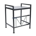 thumbnail image 4 of LELINTA Expandable Metal Microwave Oven Rack Shelf Kitchen Supplies Tableware Storage Carbon Stainless Steel Counter Rice Cooker Stand Contains 2 Tiers with 3 Hooks Black, 4 of 8