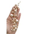 thumbnail image 5 of Bridal Faux Pearl and Crystal Headband Hair Vine for Wedding Bridesmaid Headpiece Prom Party Festival Hair Accessories for Women (Silver), 5 of 10