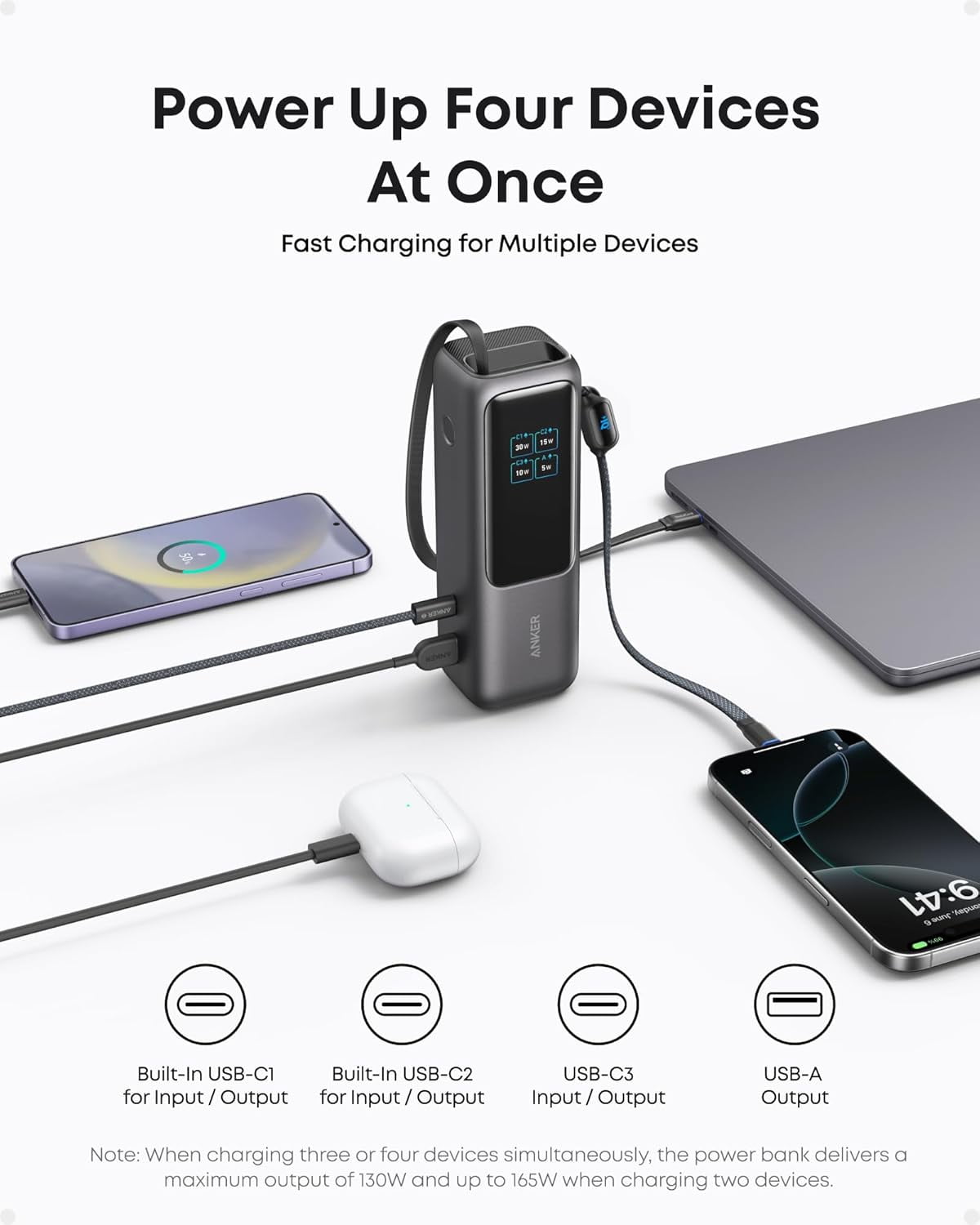【新品未開封】Anker Power Bank 25000mAh Anker Power Bank (25000mAh, Built-In & 巻取り式USB-Cケーブル