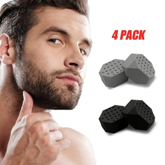 Jaw Exerciser, 4 Piece Jawline Exerciser for Men Women - 3 Resistance Levels Silicone Jaw Exerciser,Facial Exercises Double Chin Reducer Eliminator,Jawline Sculptor & Jawline Shaper (Black Gray)