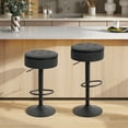 thumbnail image 2 of HOMCOM Tabourets de Bar Ensemble de 2, Tabourets de Bar Pivotants avec Rangement, Repose-Pieds, Noir, 2 of 10