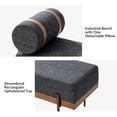thumbnail image 5 of 48" Upholstered Ottoman Bench with One Pillow Modern Metal Legs Bed Foot Stool Bedroom Entryway Charcoal, 5 of 8