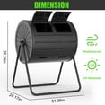 thumbnail image 5 of Decksplore 142L Compost Tumbler Bin - 37.5 Gallon Outdoor Rotating Composter with Dual Chambers, Rust-Proof & UV Protected(Black), 5 of 5