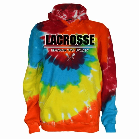 Lacrosse Born to Play Rainbow Twist Youth Tie Dye Sweatshirt (Youth Medium 10/12)