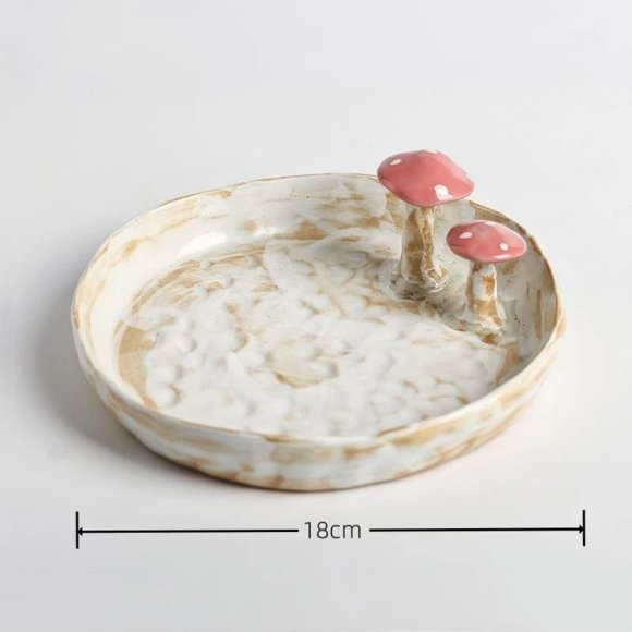 Hand-painted Relief Mushroom Mug Milk Cup Mushroom Handgrip Coffee Cup Set Japanese handmade mushroom plate Dining plate