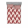 thumbnail image 2 of Ambesonne Floral Fitted Sheet & Pillow Sham Set, Birth of the Nature Design, Twinxl, Ruby Pale Pink Cream, 2 of 3