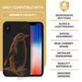 thumbnail image 7 of Case Yard Wooden Case for iPhone-X Soft TPU Silicone cover Slim Fit Shockproof Wood Protective Phone Cover for Girls Boys Men and Women Supports Wireless Charging Antarctic Penguin Design, 7 of 7