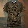 thumbnail image 6 of Mens T-shirts Short Sleeve Cultural Norse Mythology Graphic T Shirt Crewneck Casual Soft Tees for Men Black XL, 6 of 7