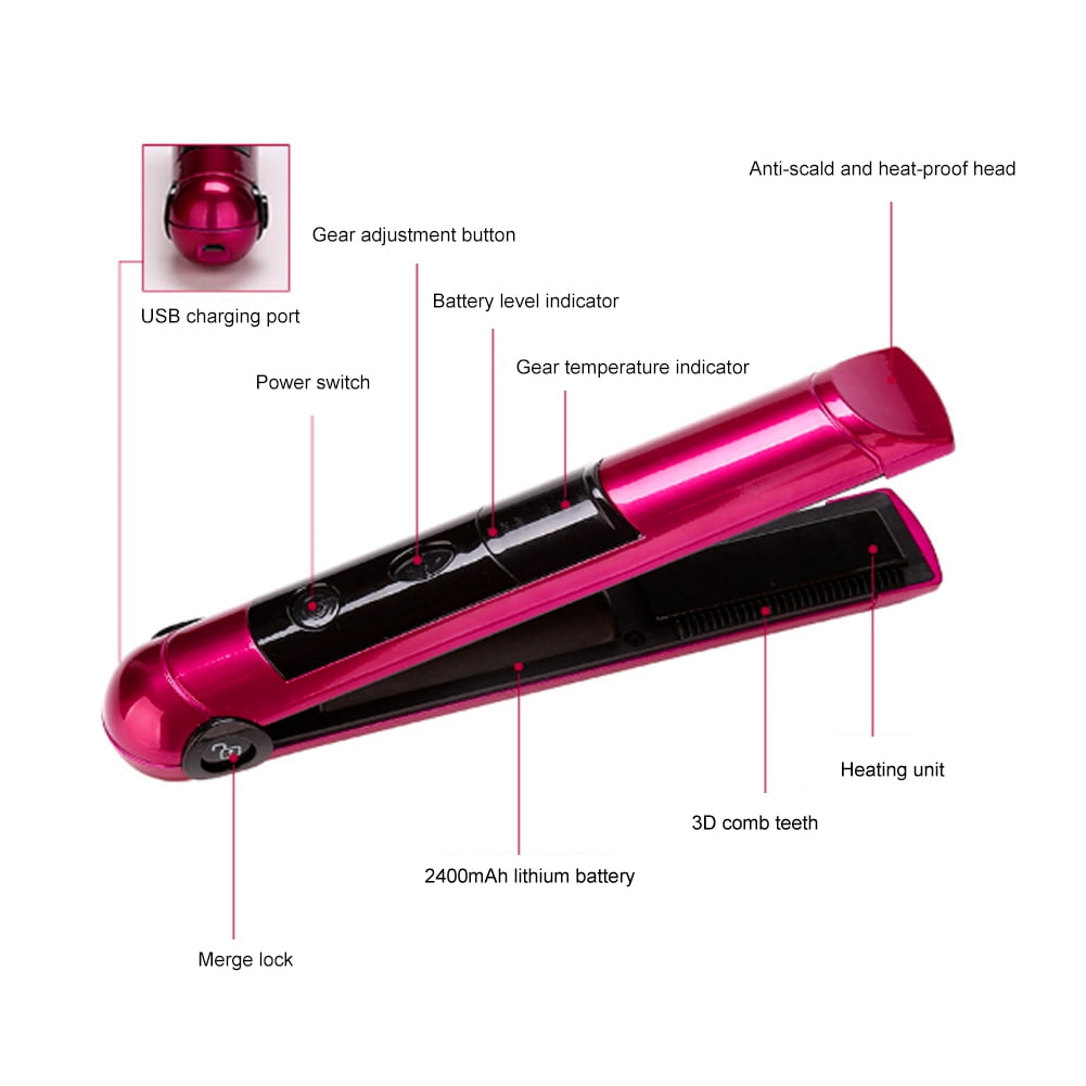Garosa Rechargeable Hair Straightener Rechargeable Hair Straightener For Girls Hair Styling Tool Female Women